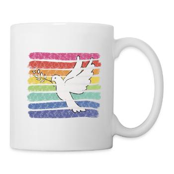Colombe arc-en-ciel - Mug blanc - blanc - Droite