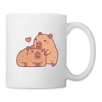 Câlins mignons Capybara Saint-Valentin - Mug blanc - blanc - Droite