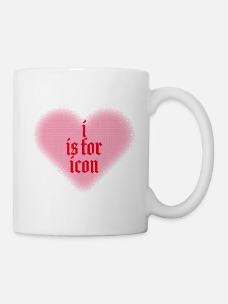I is for Icon – Herz trifft Statement - Tasse - Weiß