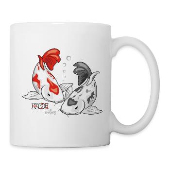Zwei Koi-Fische. Koi-Vibes - Tasse - Weiß - Rechts