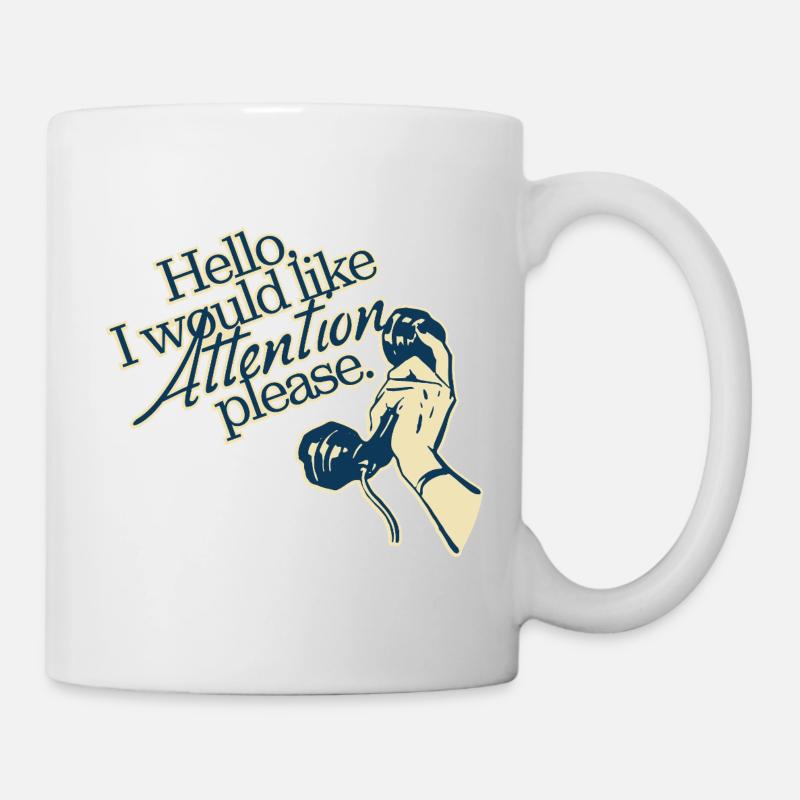 Hello, I Need Attention – Retro Statement - Mug - white