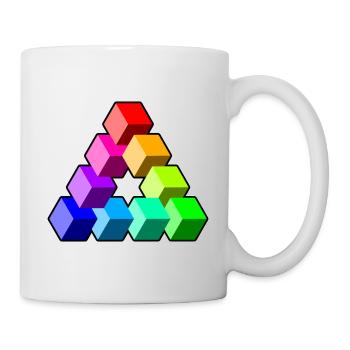 Cubes colorés triangulaires - Mug blanc - blanc - Droite