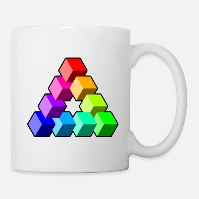 Cubes colorés triangulaires - Mug blanc - blanc