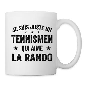 Fier d’être Tennismen et Passionné de Randonnée - Mug blanc - blanc - Droite