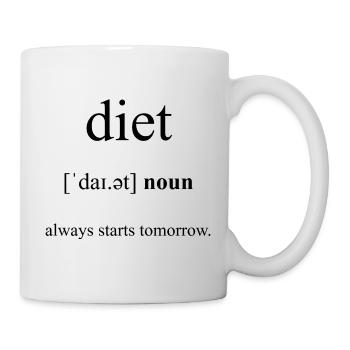 Diet | Diät Definition Dictionary - Tasse - Weiß - Rechts