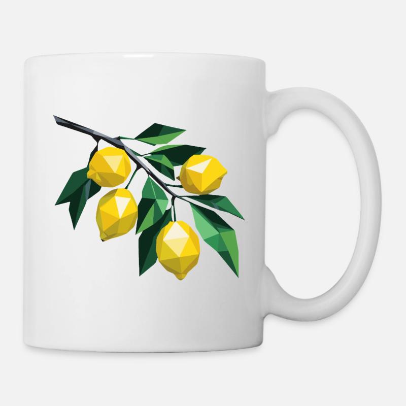 Zitronenast Polygon - Tasse - Weiß