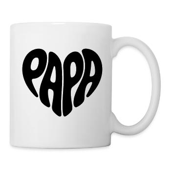Papa Heart Shape Vader Heart Shape Vaderdag cadeau - Mok - wit - Rechts