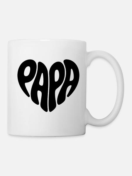 Papa Coeur Forme Père Coeur Forme Cadeau de Fête des Pères - Mug blanc - blanc