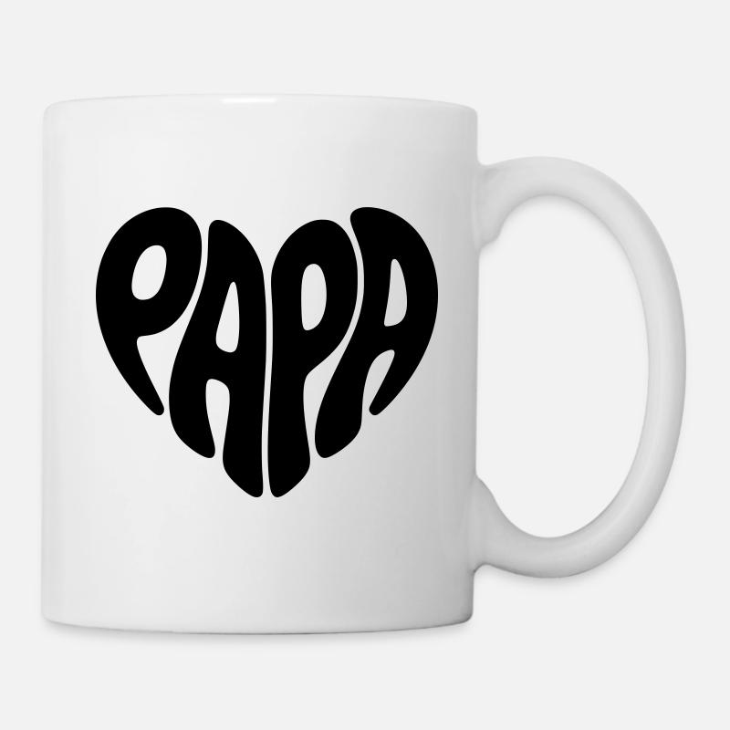Papa Herz Form Vater Herzform Vatertag Geschenk - Tasse - Weiß