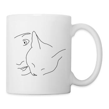 Minimalist Cat Portrait – Drawing - Mug - white - Right