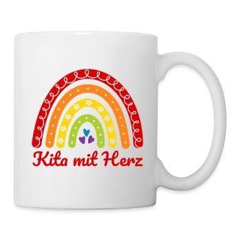 Kita mit Herz - Tasse - Weiß - Rechts