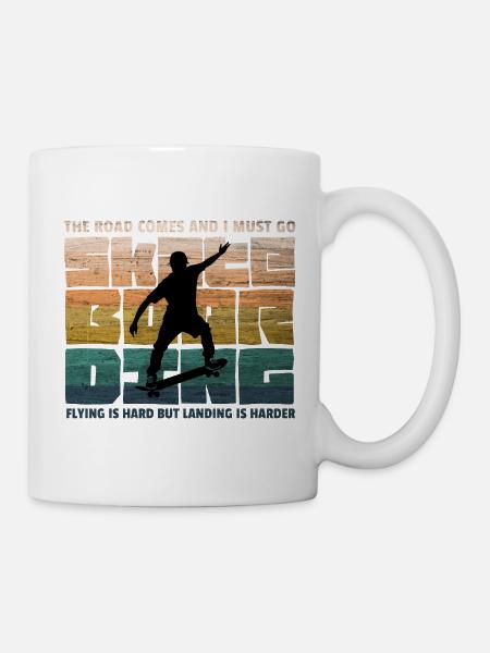 Skateboard Skaten Skate-Fan70er Retro Skater - Tasse - Weiß