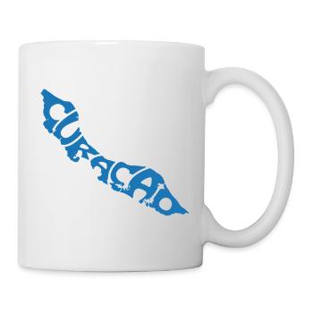 Curacao Map Artistic Typography Design - Mug - white - Right