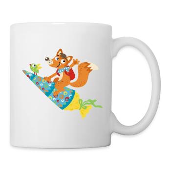 School enrollment fox, hooray, I'm a schoolchild! - Mug - white - Right