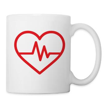 Heartbeat Line Herz-Design-EKG - Tasse - Weiß - Rechts