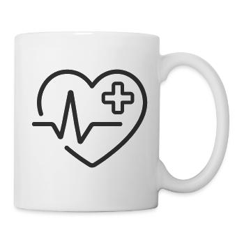 Heart Vitality Medical Ecg Heartbeat - Mug - white - Right