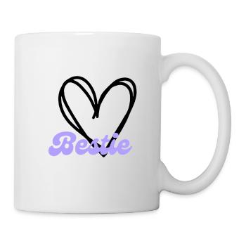 Bestie Herz lila - Freundschaft - Tasse - Weiß - Rechts