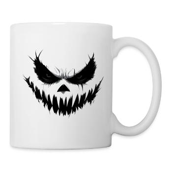 Bedrohliches Lächeln Totenkopf Gesichtsdruck - Tasse - Weiß - Rechts