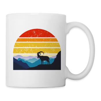 Mountain sunset with ibex - Mug - white - Right