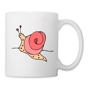 Stylized snail on pink background - Mug - white - Right
