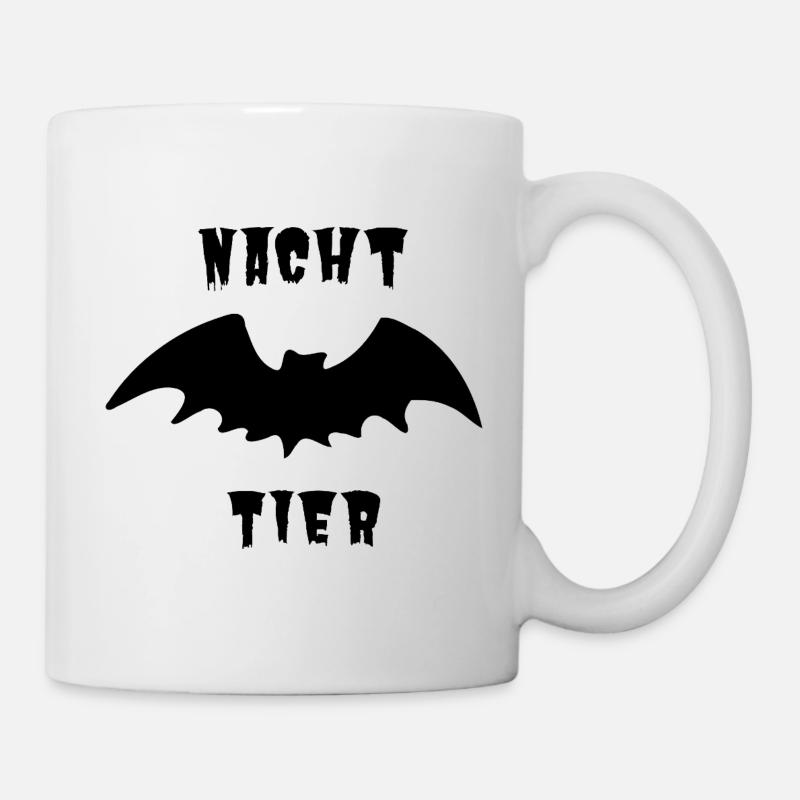 Nachttier_schwarz_1 - Mug blanc - blanc