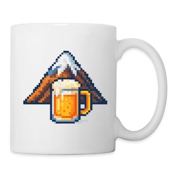 Pixel Berg und Bier - Tasse - Weiß - Rechts