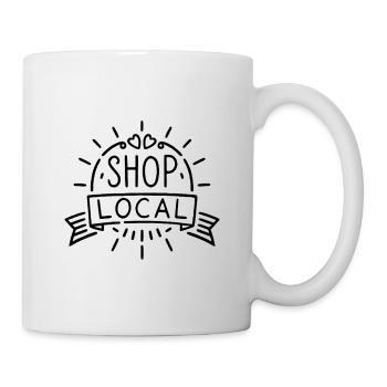 Magasinez localement pour soutenir les petites entreprises - Mug blanc - blanc - Droite