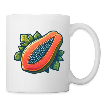 Helle tropische Papaya - Tasse - Weiß - Rechts