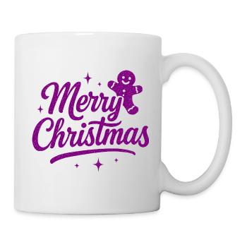 Festive Merry Christmas Pink Gingerbread - Mug - white - Right