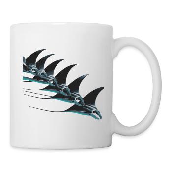 Manta Ray School – Elegant Underwater World - Mug - white - Right