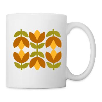 Geometric floral patterns in earth tones 70s - Mug - white - Right