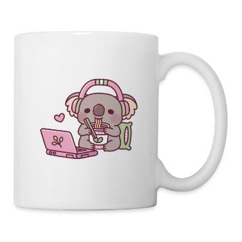 Mignon koala mangeant des nouilles instantanées - Mug blanc - blanc - Droite