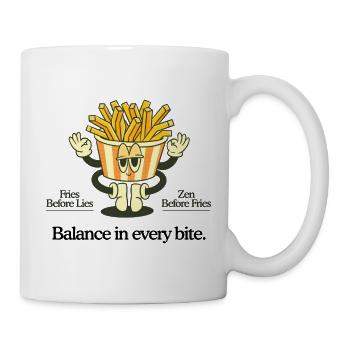 Les frites zen avant les mensonges Design graphique - Mug blanc - blanc - Droite