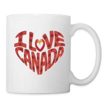 Liebe Kanada Herz mit Ahornblättern - Tasse - Weiß - Rechts