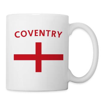 Historic Coventry Cityscape with Cross - Mug - white - Right