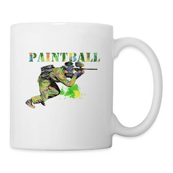 Joueur de paintball coloré en action - Mug blanc - blanc - Droite
