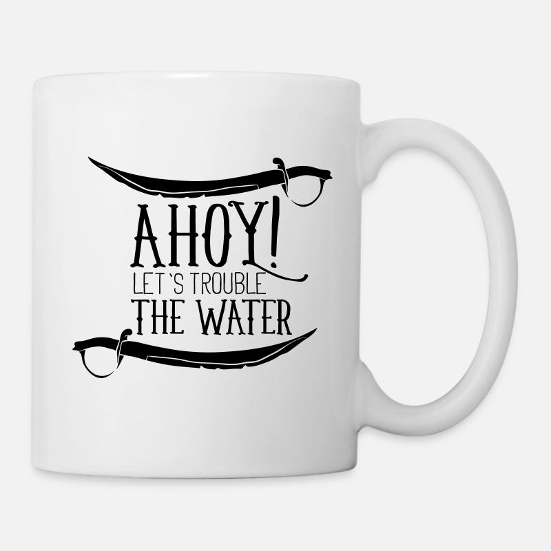 Pirate-Themed Design Featuring Swords and a Nautic - Mug - white
