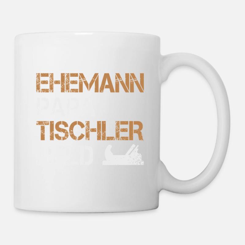 Ehemann Papa Tischler Held Holzarbeiter Handwerker - Tasse - Weiß