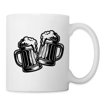 Bier Anstoßen Prost - Tasse - Weiß - Rechts