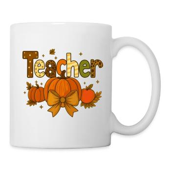 Autumn Pumpkin Teacher Appreciation Design - Mug - white - Right