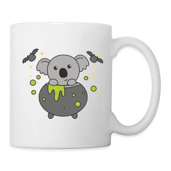 Koala Joyeux Halloween Chaudron de sorcière Chauve-souris - Mug blanc - blanc - Droite