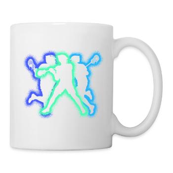 Silhouettes de joueurs de crosse Hommes Garçon de crosse - Mug blanc - blanc - Droite
