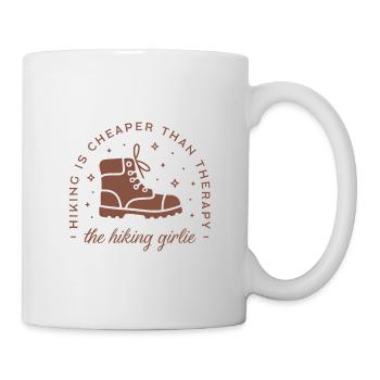 Hiker girlie funny hiking therapy mountain sports - Mug - white - Right