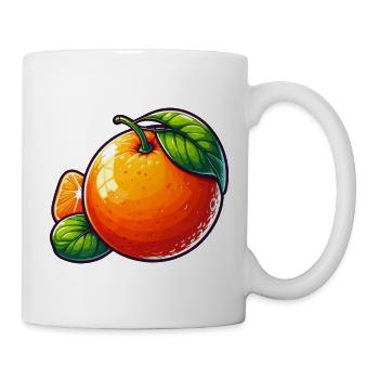 Illustration of Mandarin with Green Leaves - Mug - white - Right