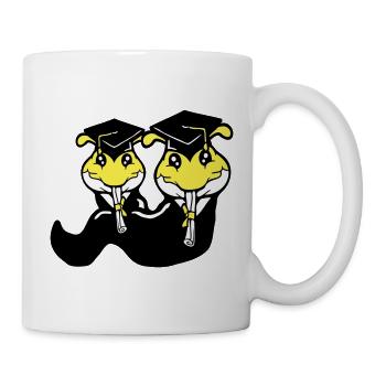2 chenilles certificat de fin d'études secondaires diplôme d'études secondaires obtenu - Mug blanc - blanc - Droite