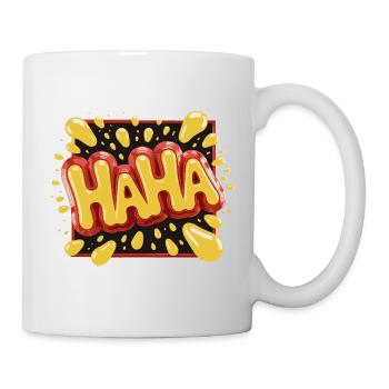 Vibrant Comic Style Haha Design - Mug - white - Right
