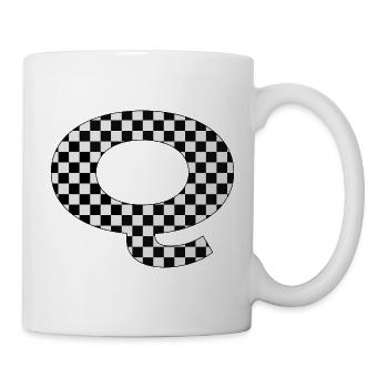 Checkerboard Muster Buchstabe Q - Tasse - Weiß - Rechts