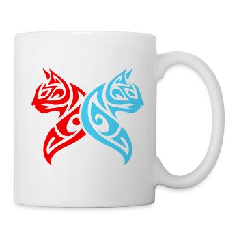 Katzen Tribal Kater Design - Tasse - Weiß - Rechts