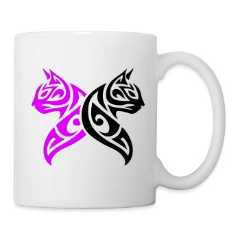 Katzen Tribal Kater Design - Tasse - Weiß - Rechts