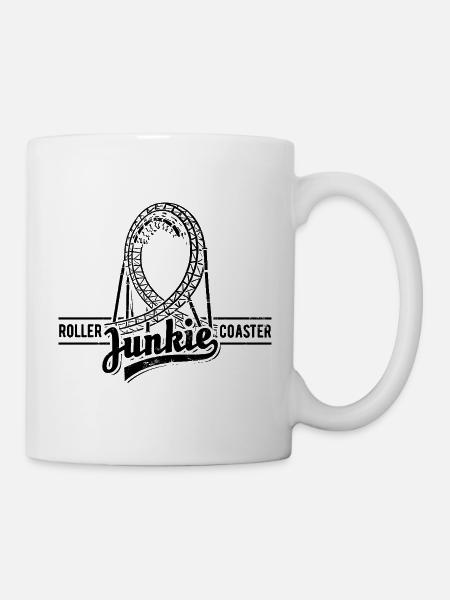 Rollercoaster Junkie - Achterbahn - Looping - Tasse - Weiß